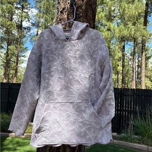 XL Lavender Floral Patterned Hoodie